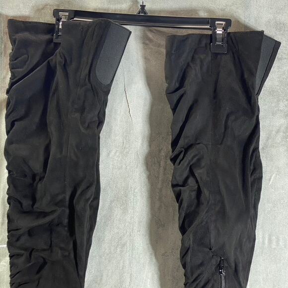 JOURNEE COLLECTION Women's Wide Calf Black Fantasia Over-The-Knee Stiletto Boots - Picture 6 of 10